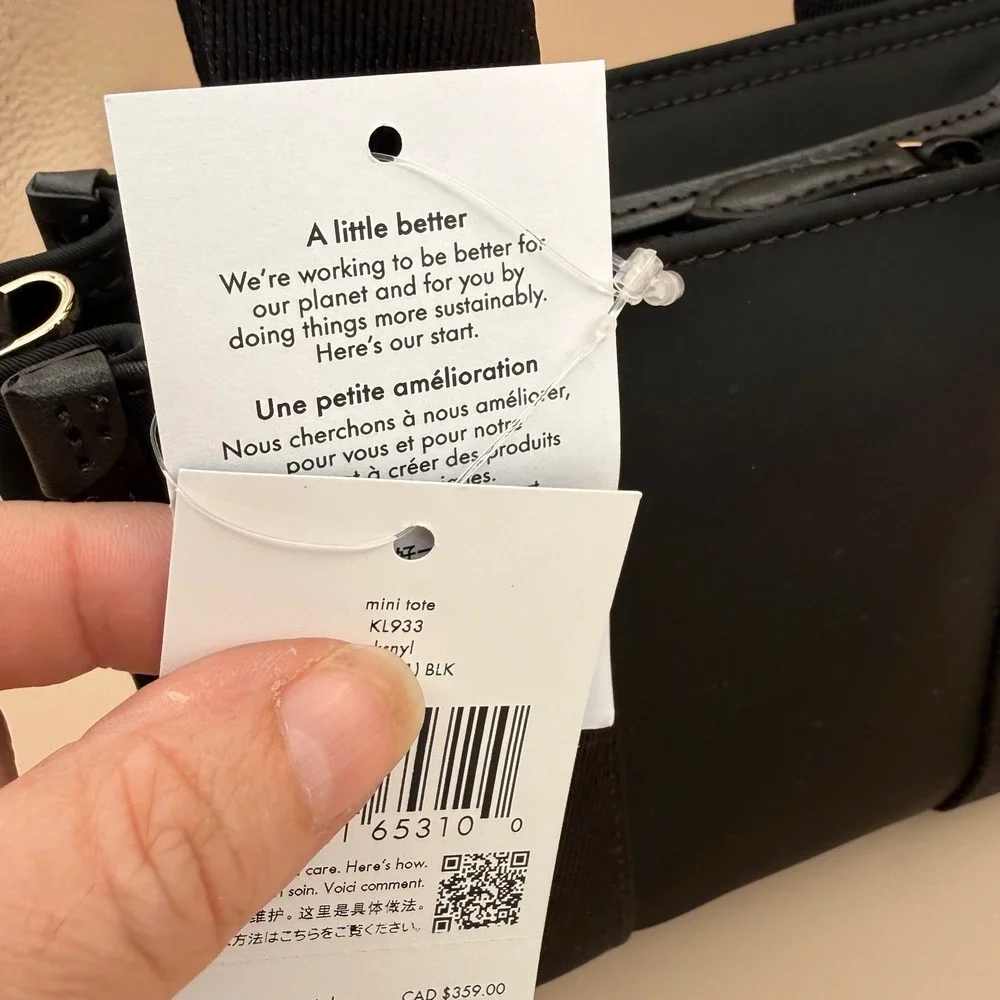 Kate Spade New York Kip Mini Tote Black Nylon‎ Crossbody Bag KL933 NWT